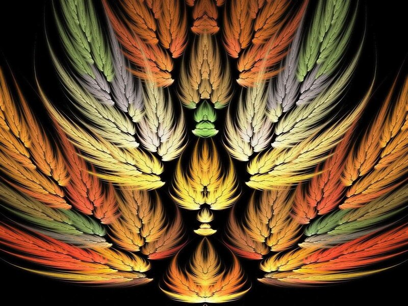 Symmetrical Fractal Wings — Yellow