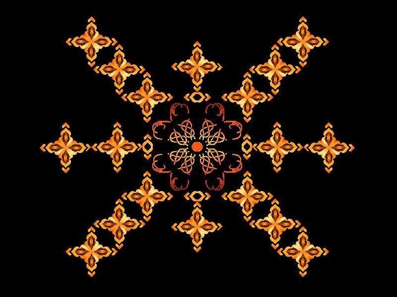 Symmetrical Geometric Pattern — Black, Decorative
