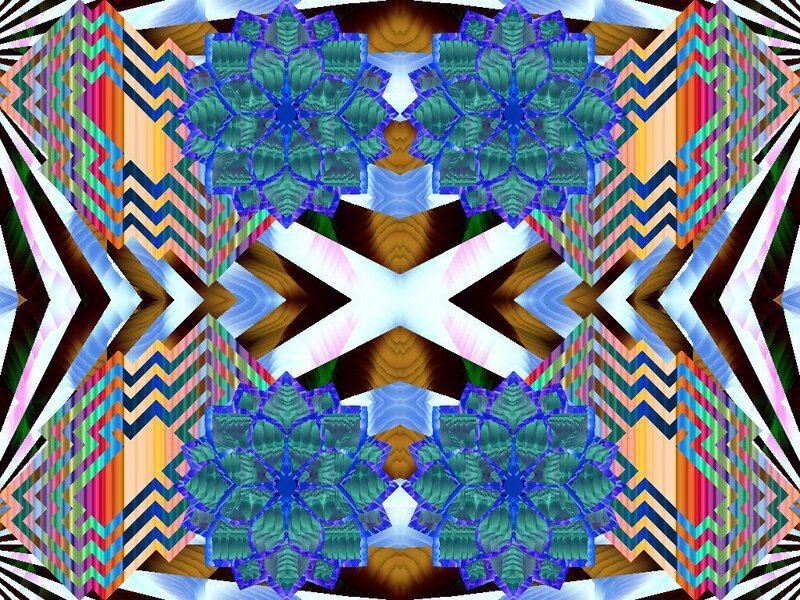Symmetrical Geometric Pattern — Blue, Hypnotic
