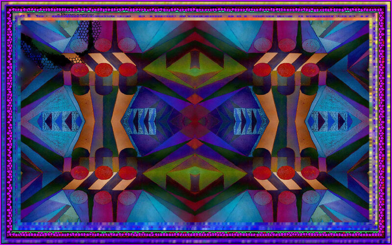 Symmetrical Geometric Pattern — Blue