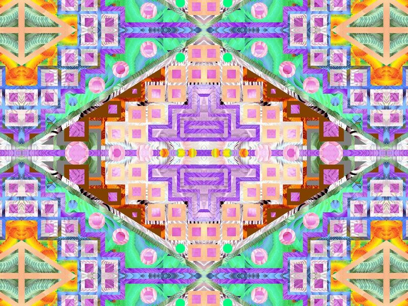 Symmetrical Geometric Pattern — Purple, Vibrant