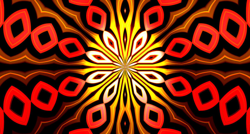Symmetrical Geometric Pattern — Red