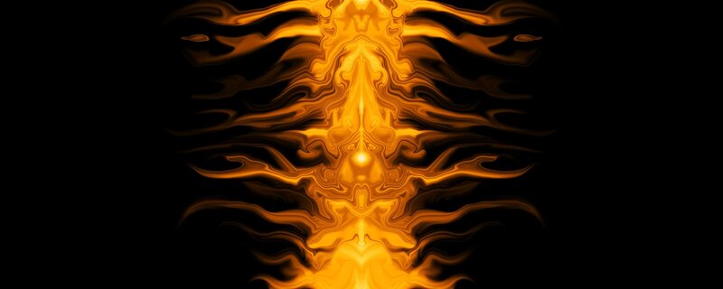 Symmetrical golden flame pattern