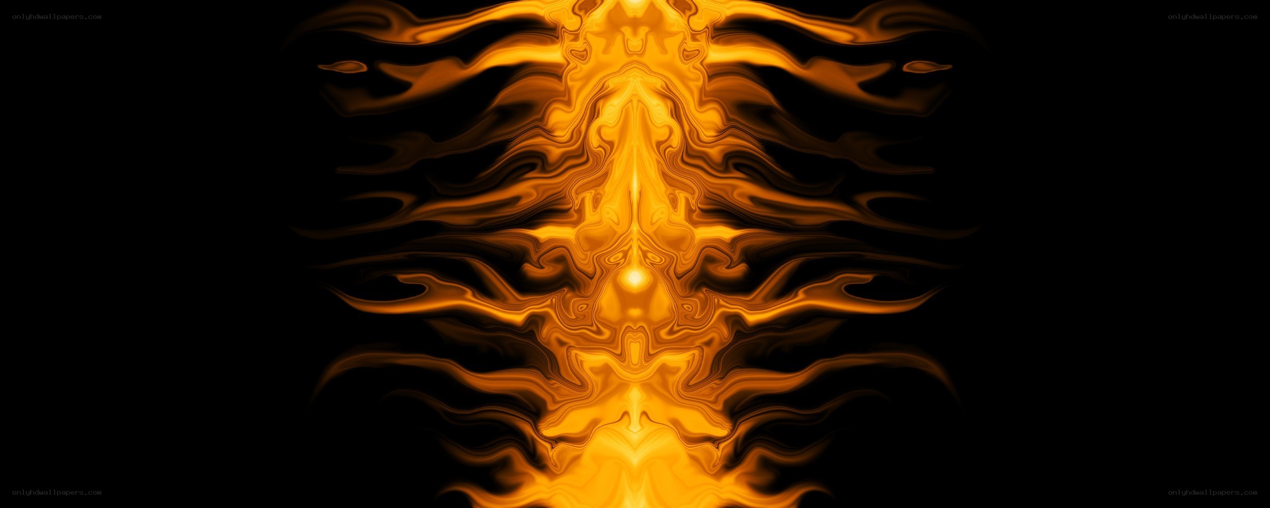 Symmetrical golden flame pattern