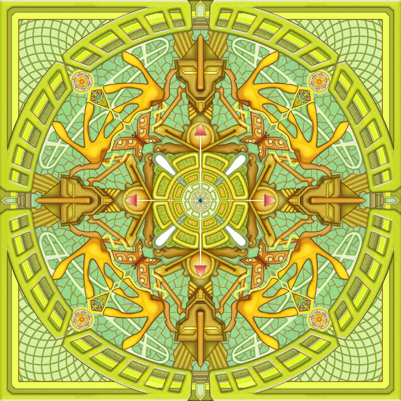 symmetrical golden mandala design