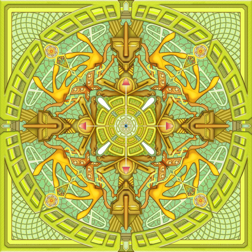 symmetrical golden mandala design