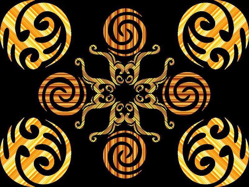 Symmetrical Golden Pattern — Black