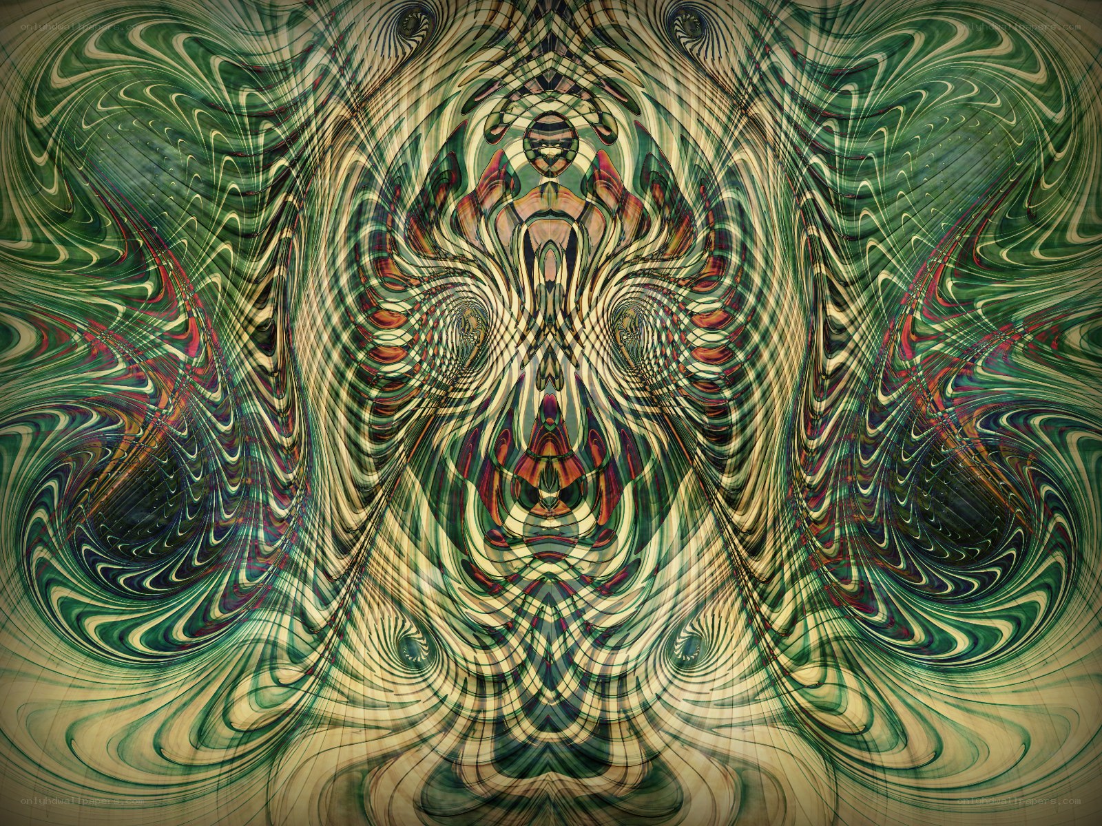 symmetrical green abstract pattern