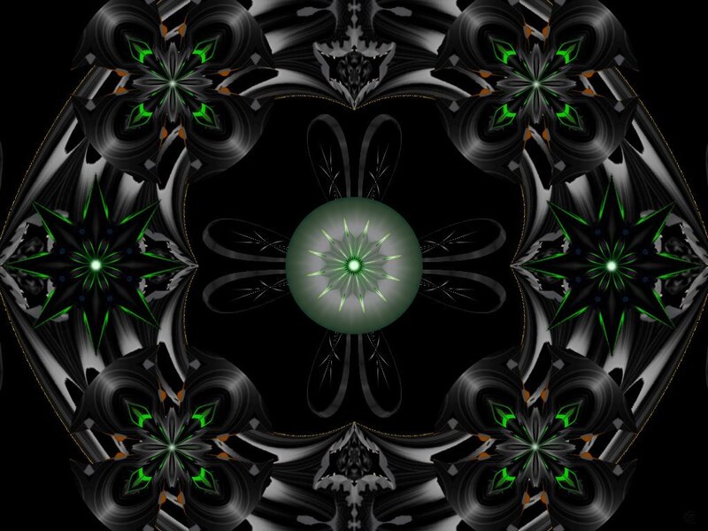 symmetrical green fractal design