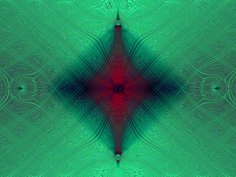 Symmetrical green fractal pattern
