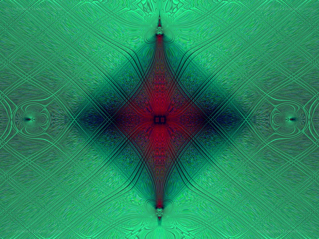 Symmetrical green fractal pattern