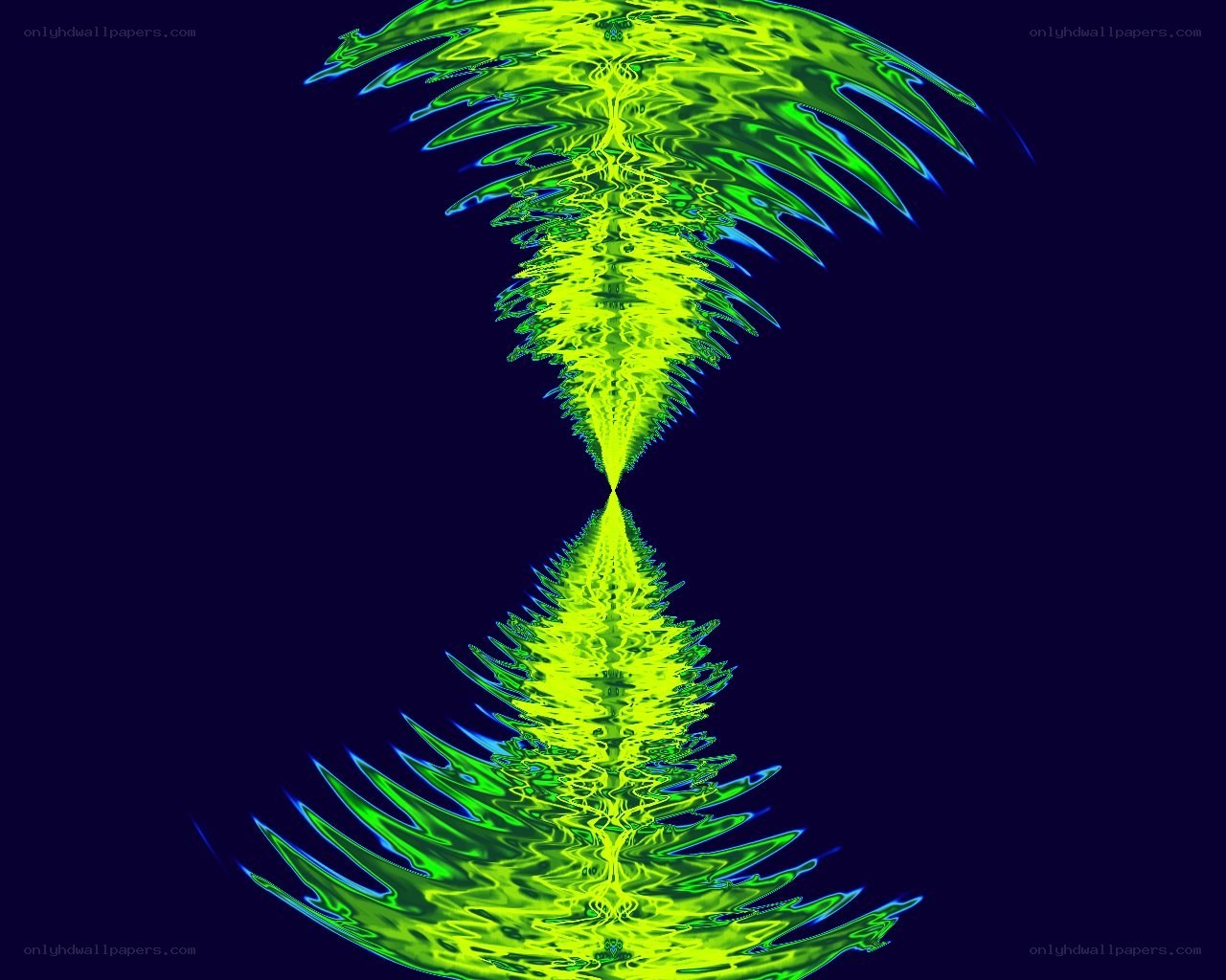 Symmetrical green fractal pattern