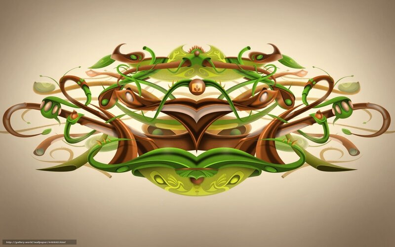 Symmetrical green vine design