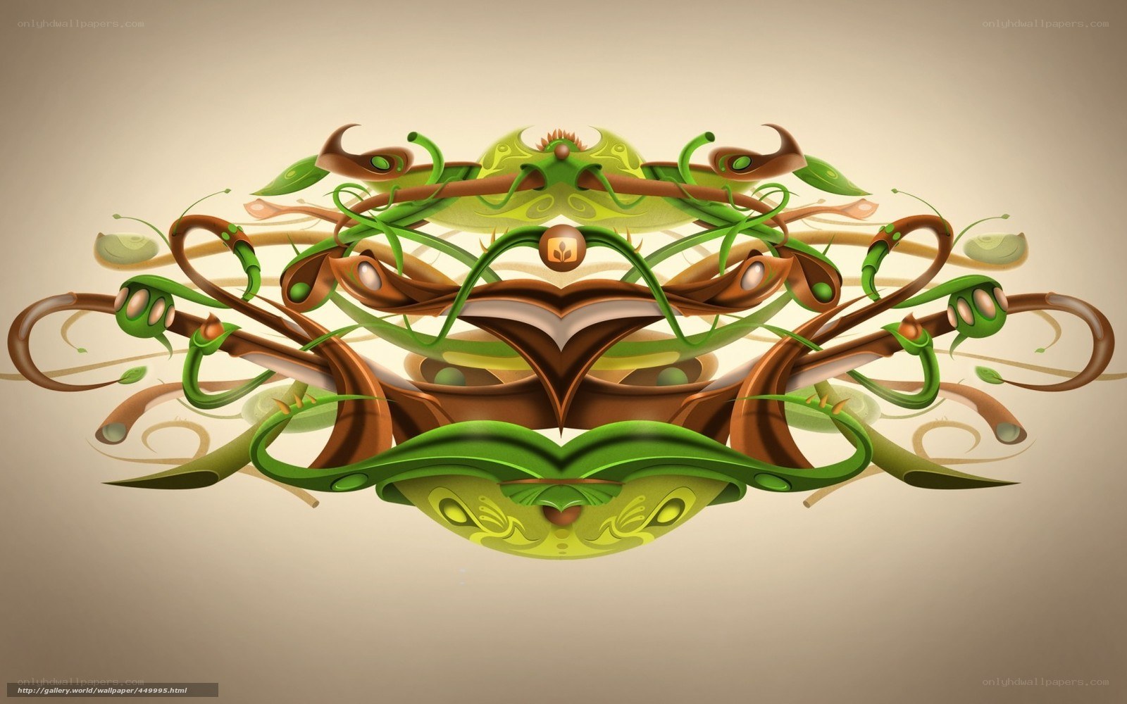 Symmetrical green vine design