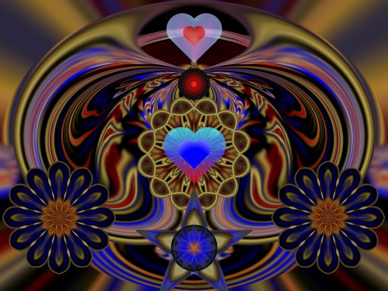 Symmetrical Heart Mandala — Blue