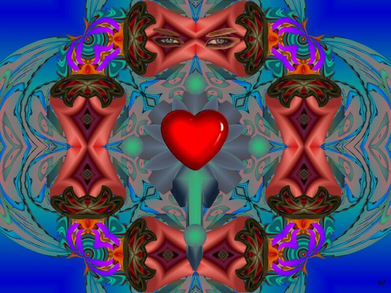 Symmetrical heart mandala