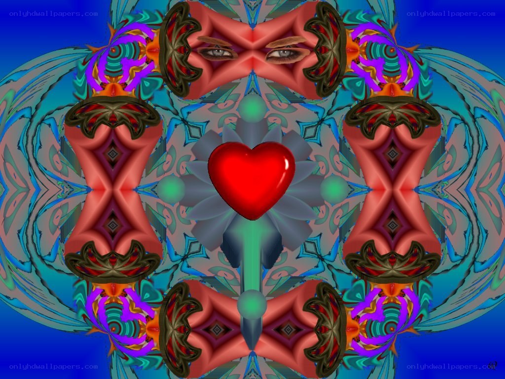 Symmetrical heart mandala