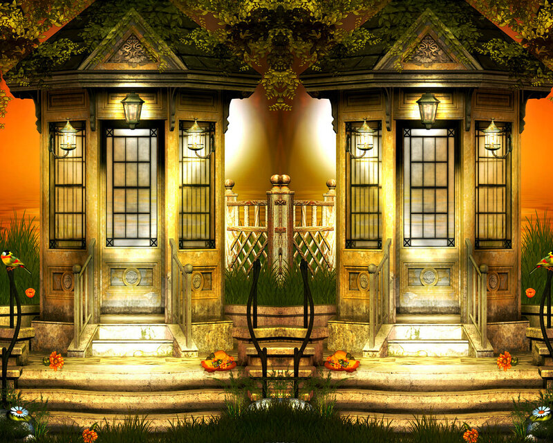 Symmetrical House Porch
