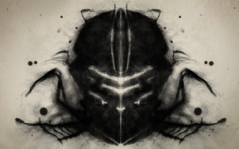 symmetrical ink blot art