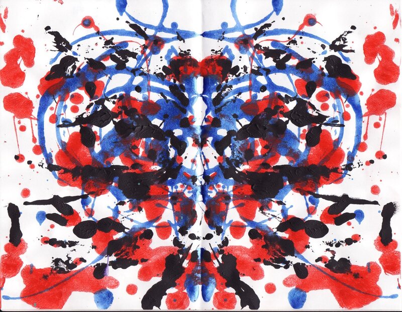 Symmetrical Ink Blot — Red, Chaotic