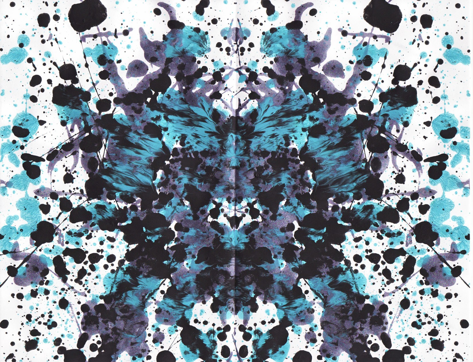 symmetrical ink splatter art