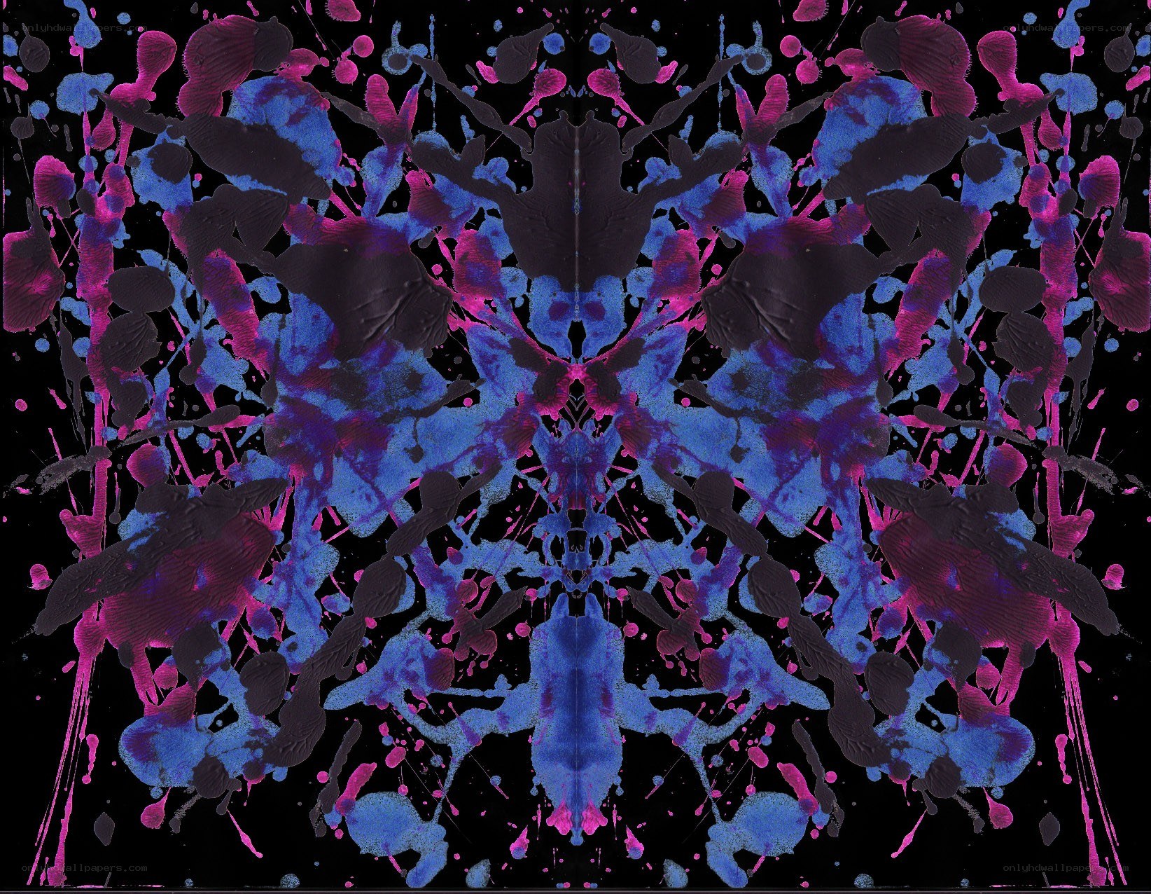 Symmetrical ink splatter art