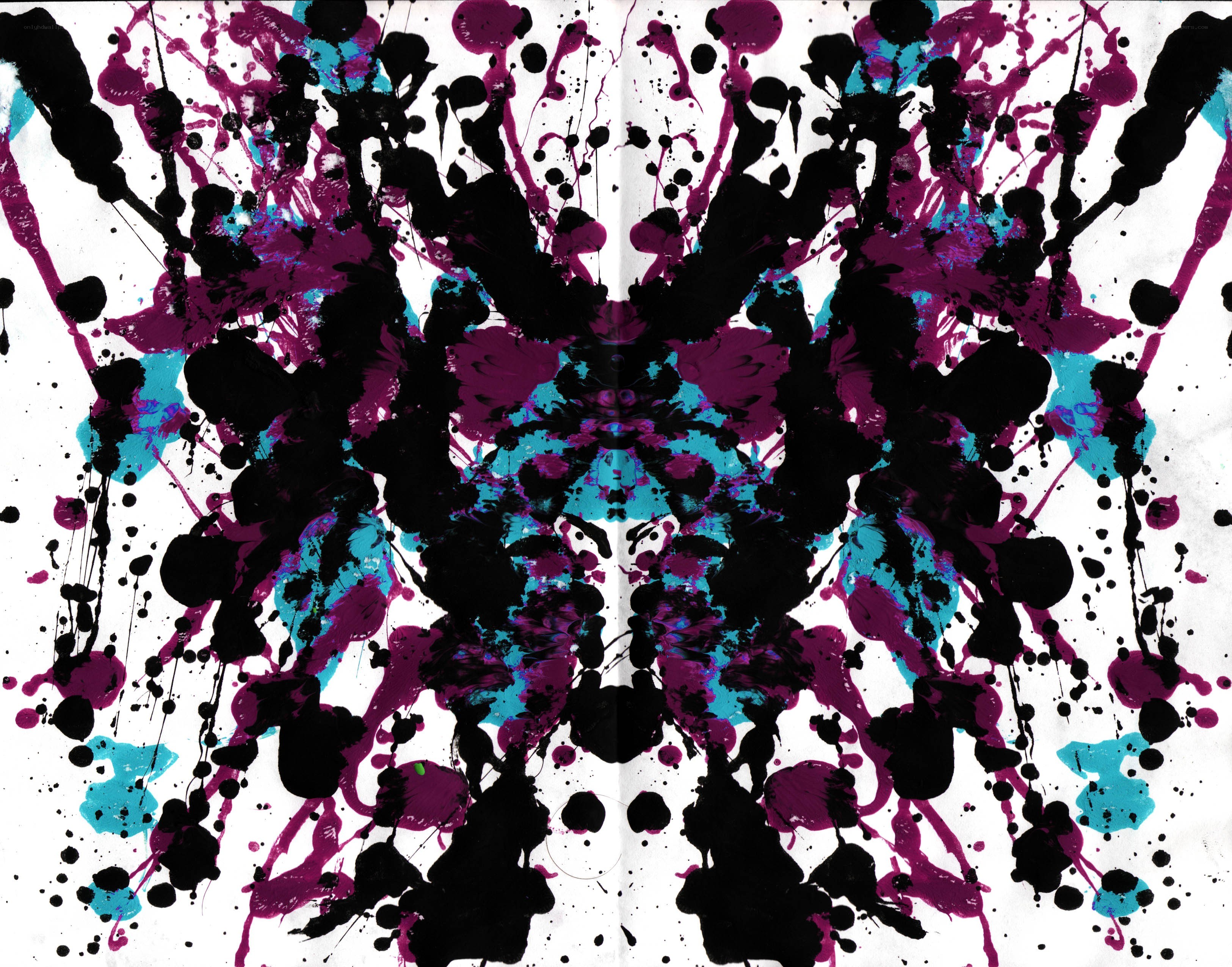 symmetrical ink splatter art