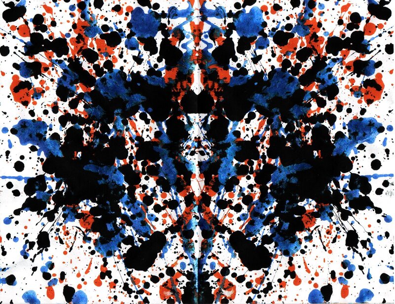 Symmetrical Ink Splatters — Blue