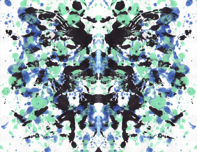 Symmetrical inkblot art