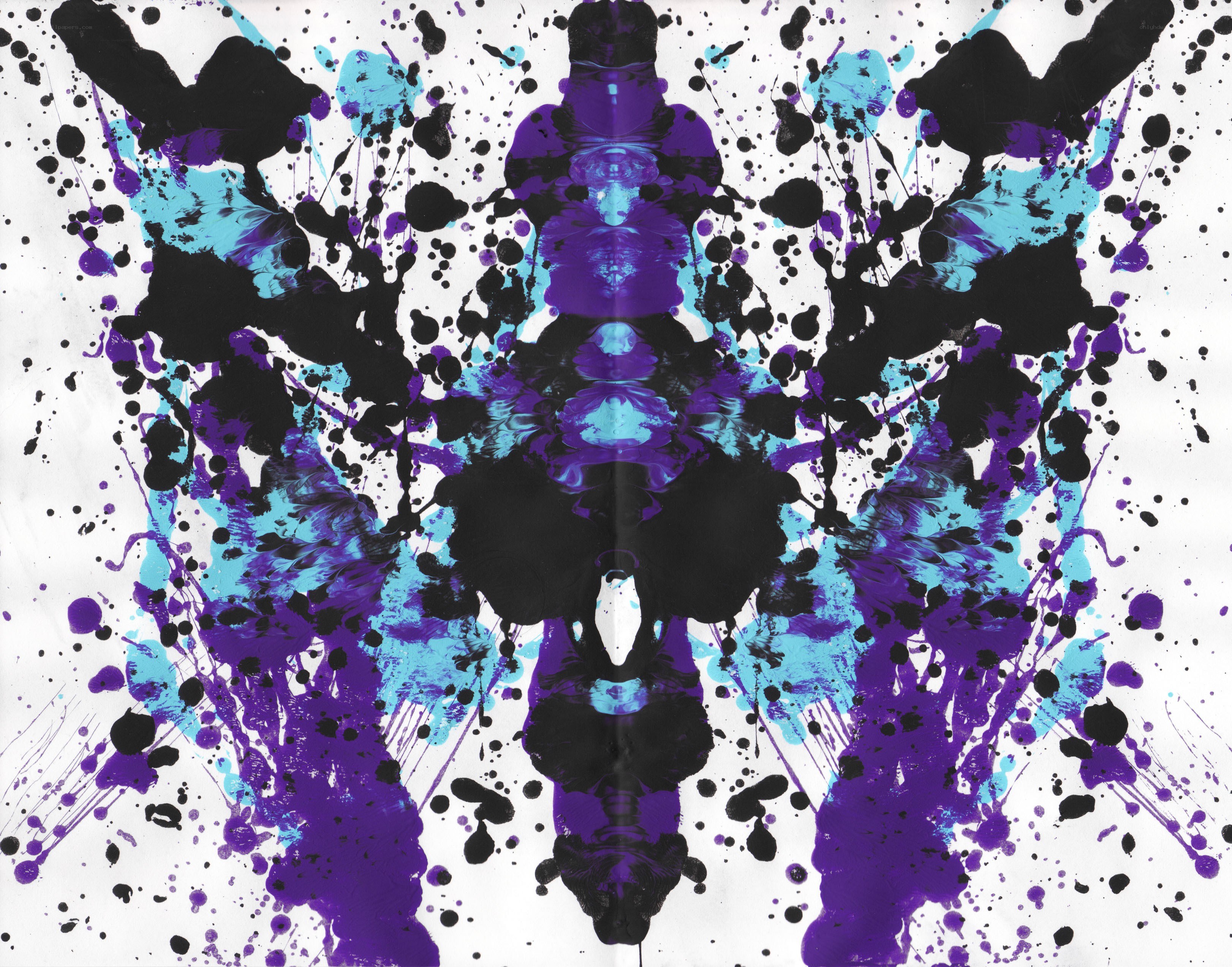symmetrical inkblot art