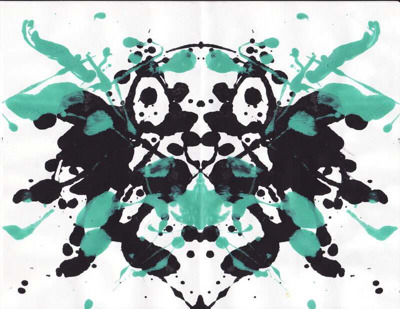 Symmetrical inkblot art