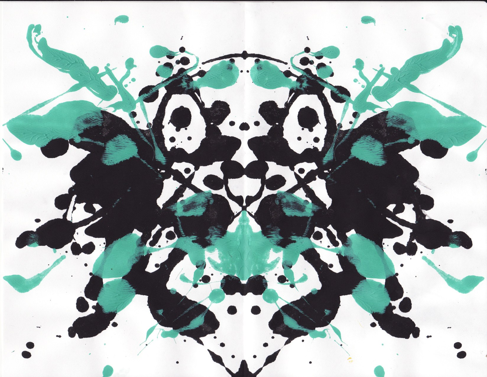 Symmetrical inkblot art