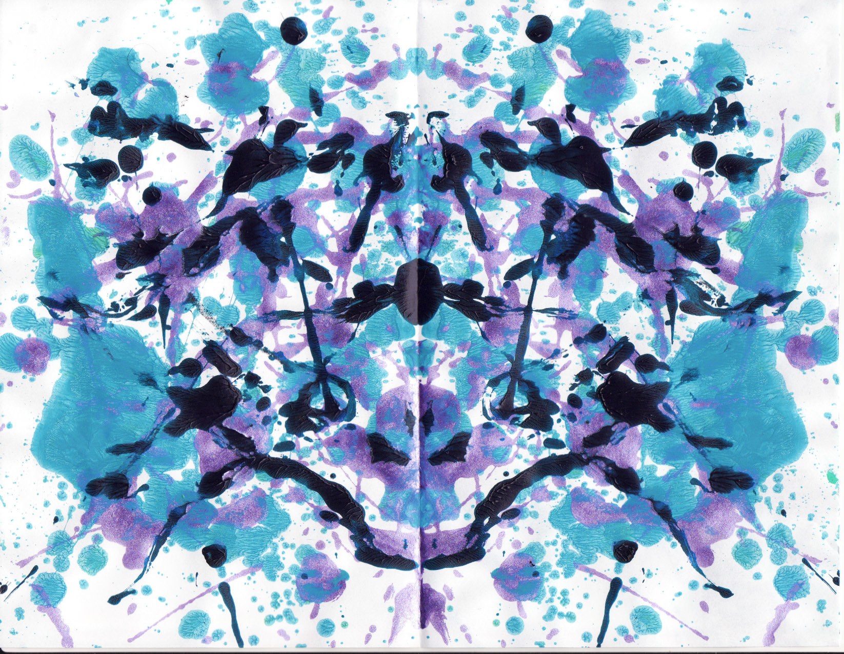 symmetrical inkblot art