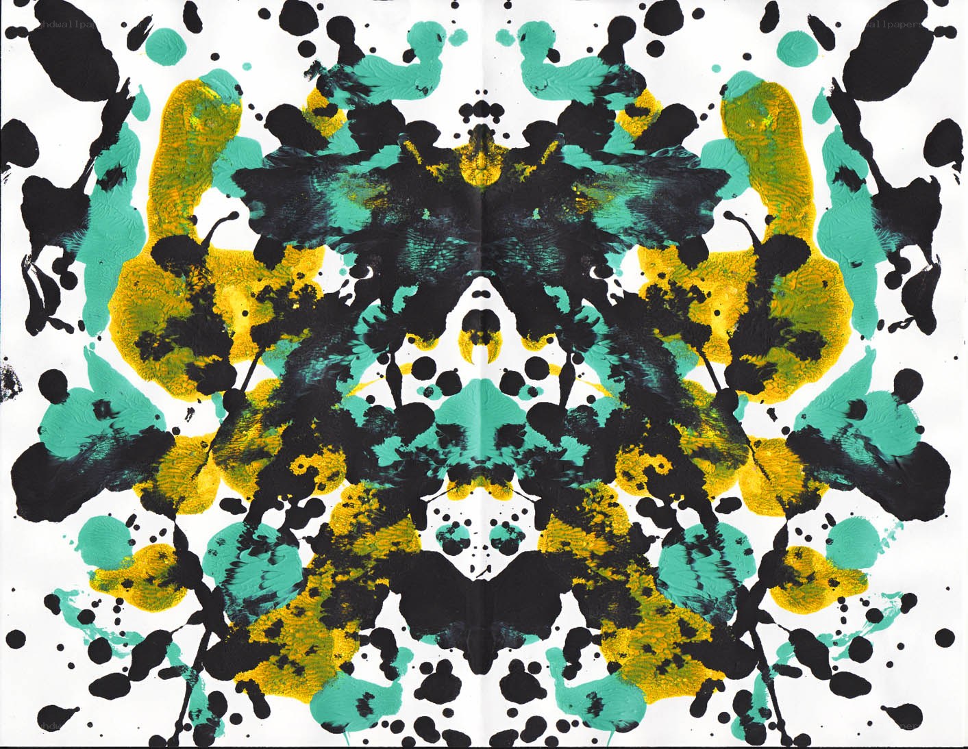 Symmetrical inkblot art