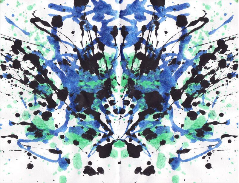 Symmetrical inkblot art