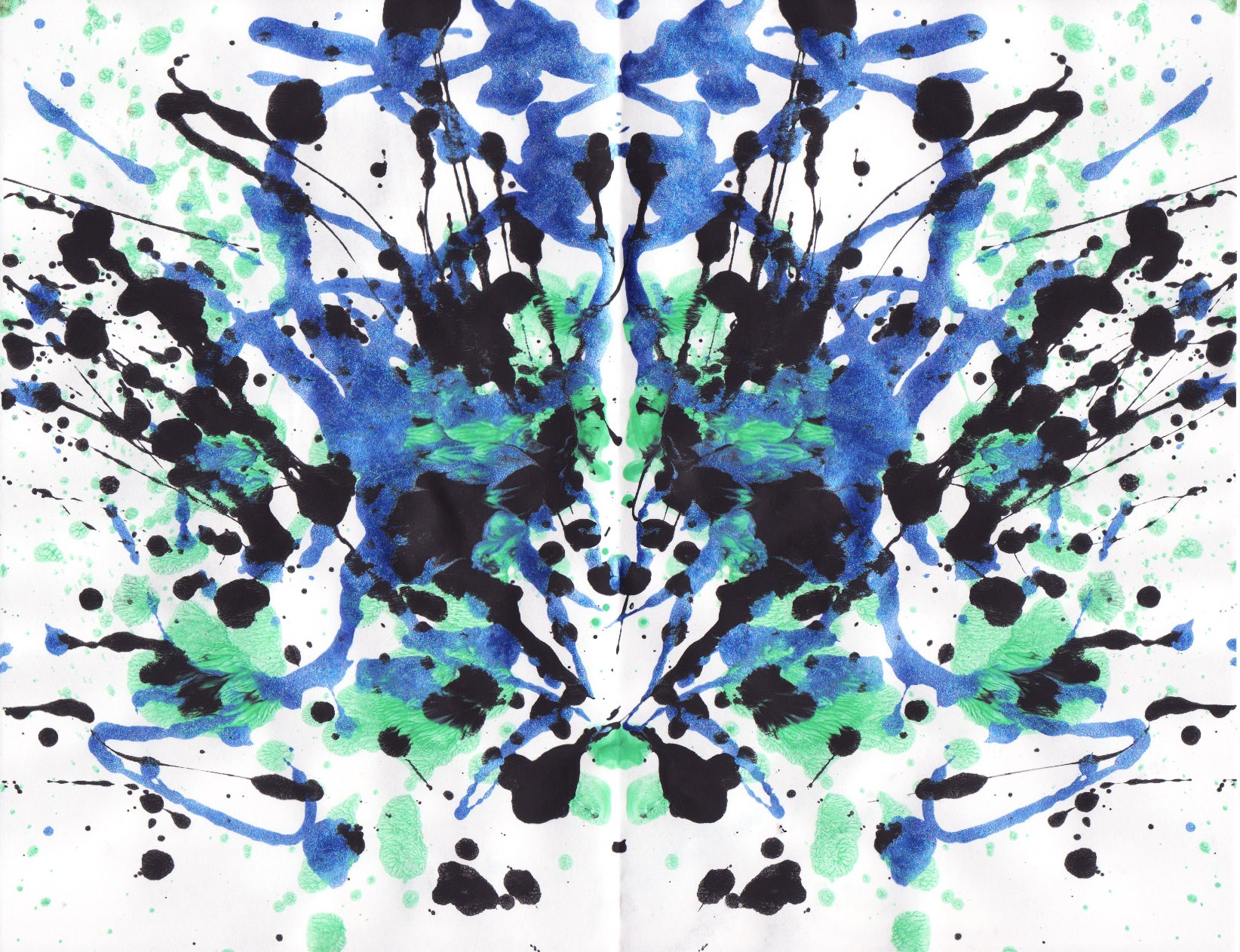 Symmetrical inkblot art
