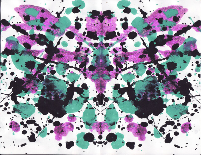 symmetrical inkblot art