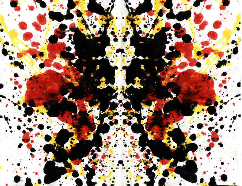 symmetrical inkblot art