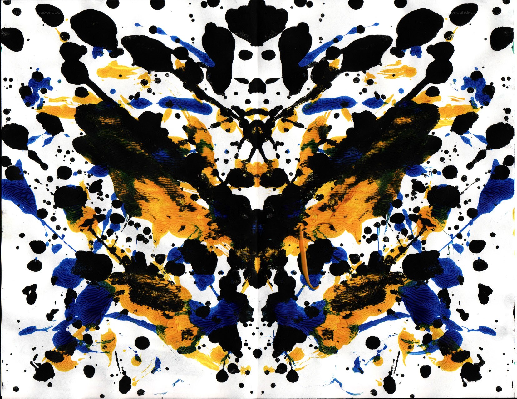 Symmetrical inkblot art