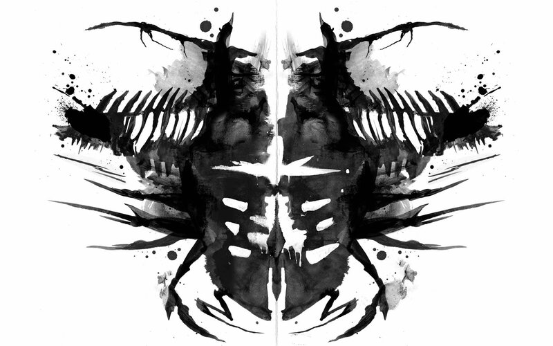symmetrical inkblot design