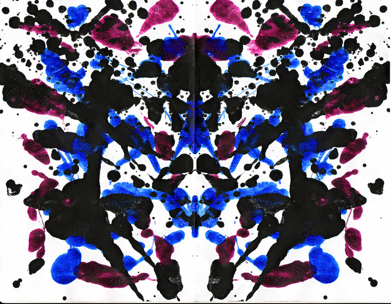 Symmetrical inkblot pattern
