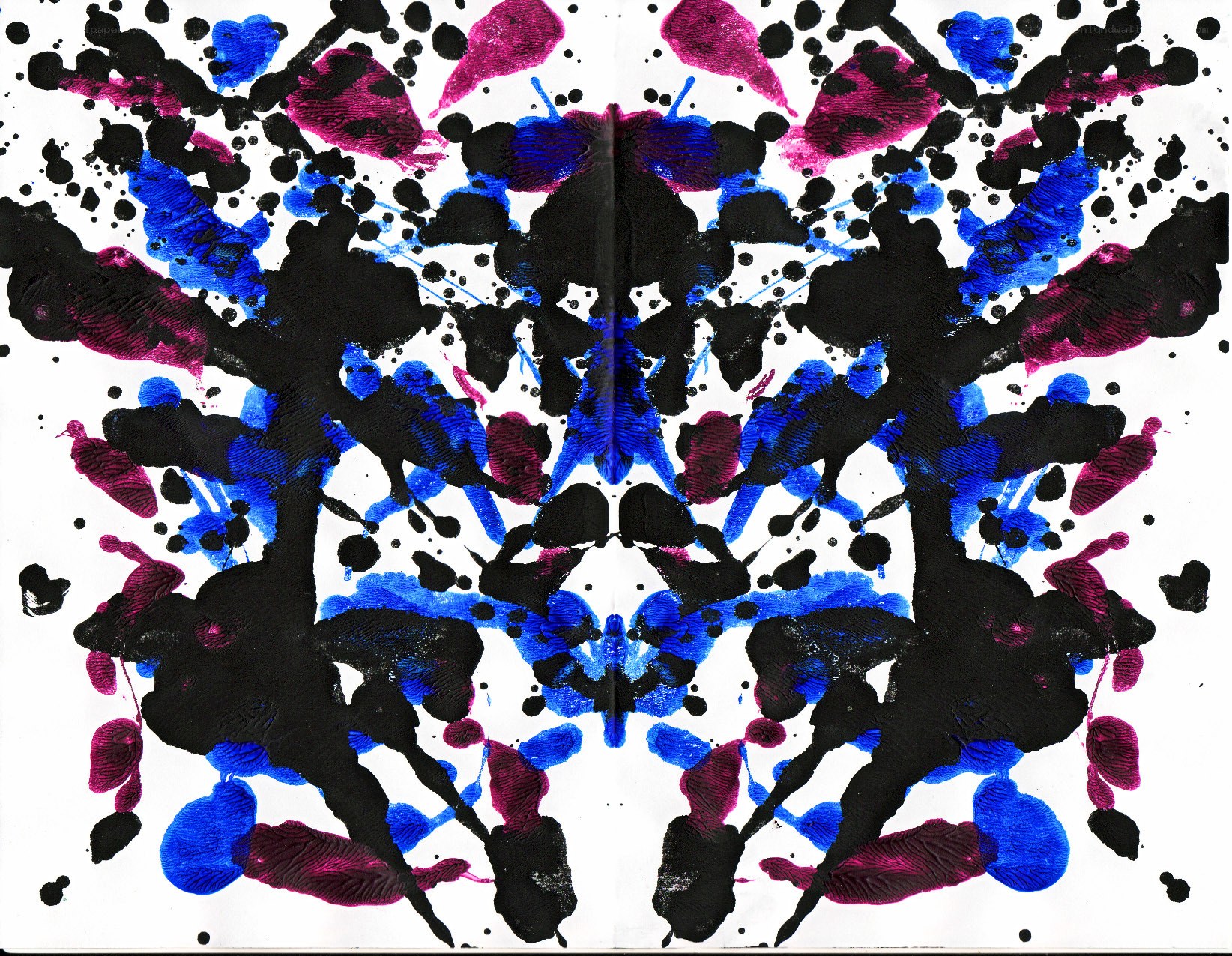 Symmetrical inkblot pattern