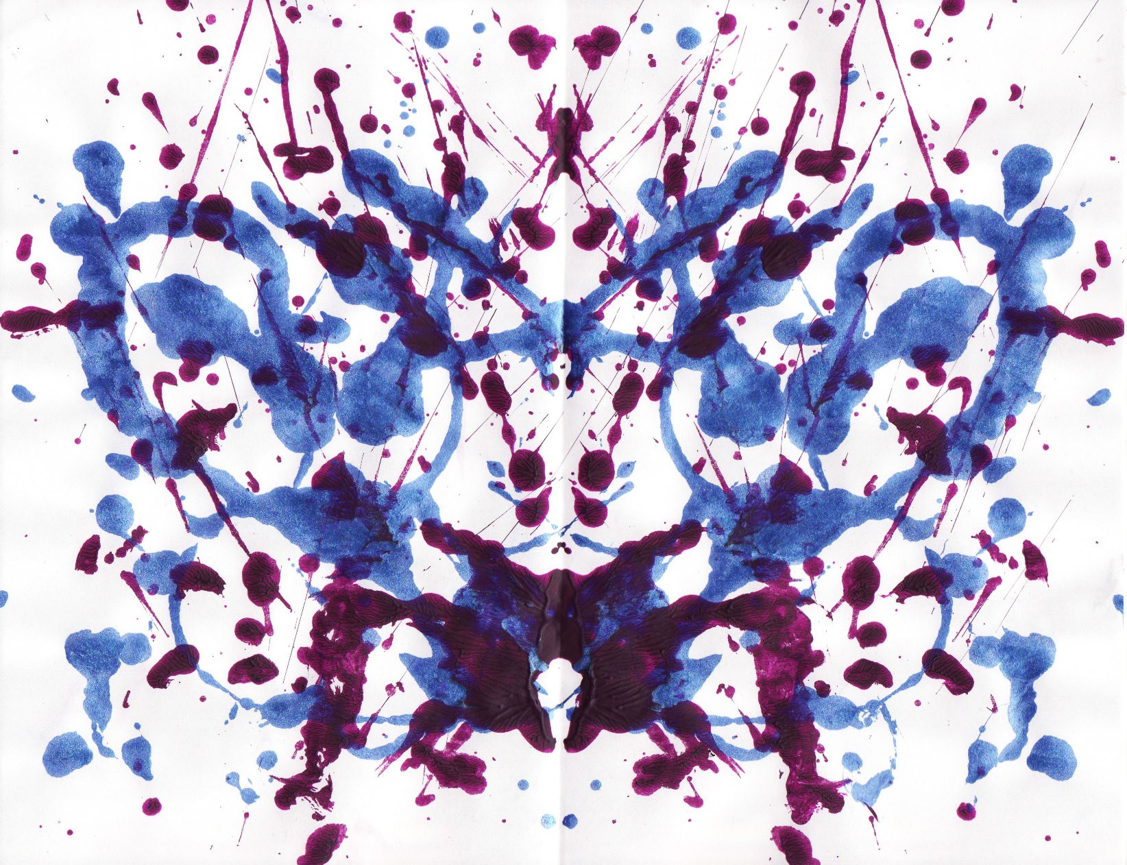 Symmetrical inkblot pattern