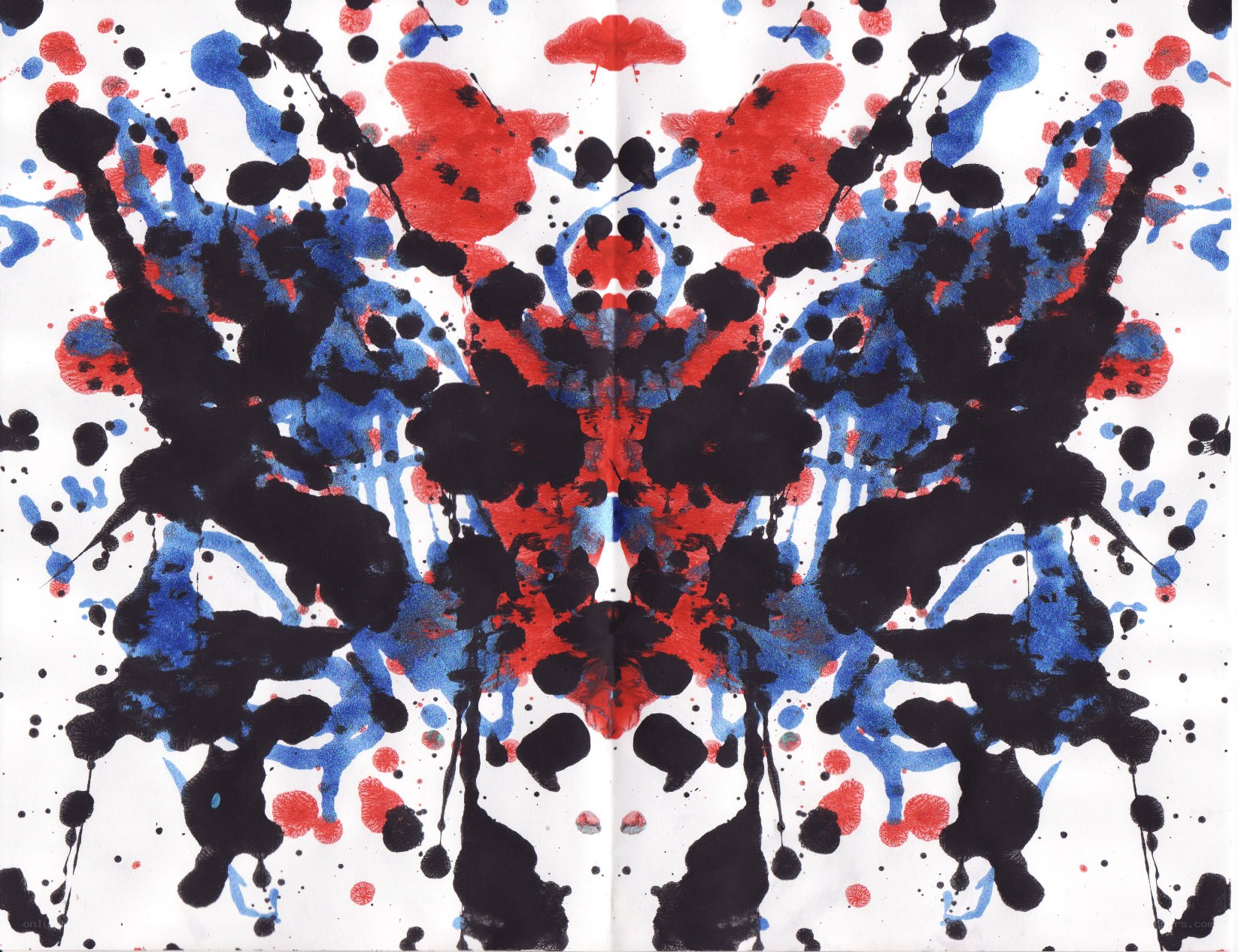 Symmetrical inkblot pattern