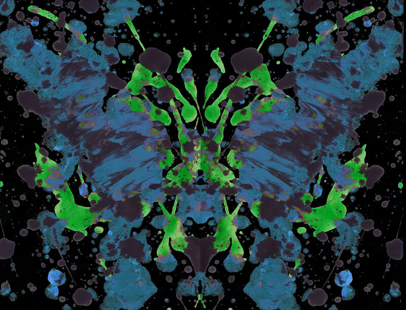 Symmetrical inkblot pattern
