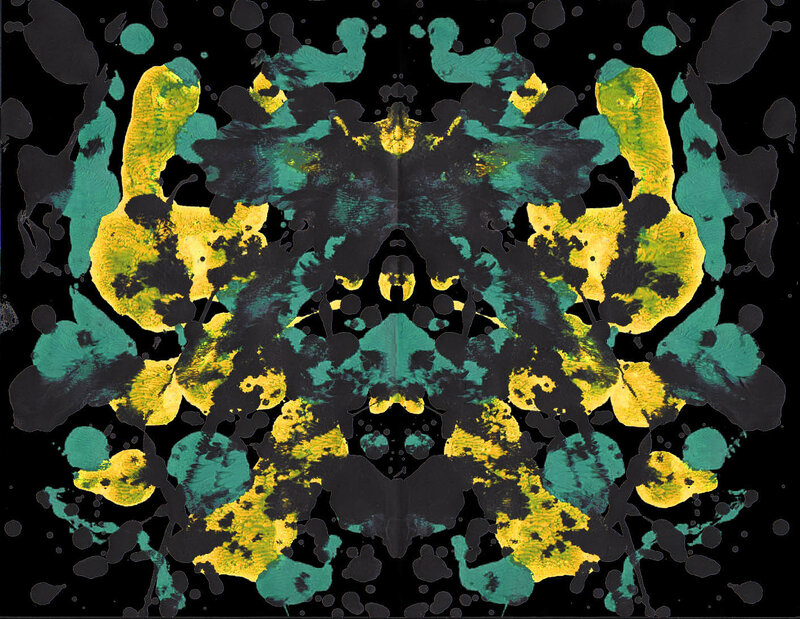 Symmetrical inkblot pattern