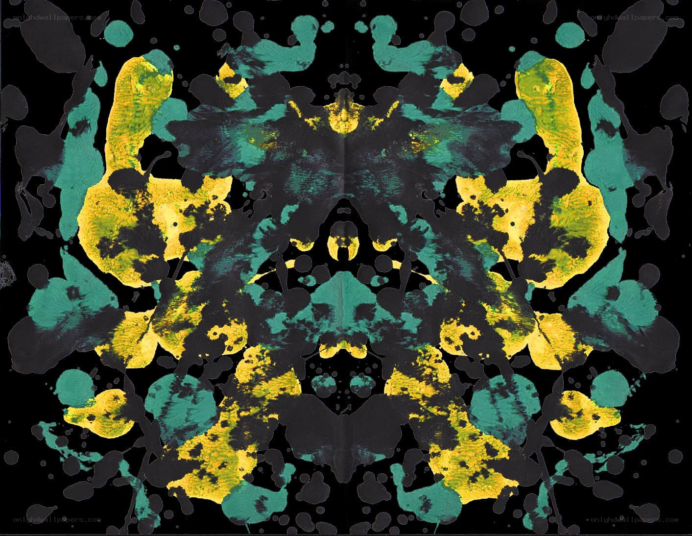 Symmetrical inkblot pattern