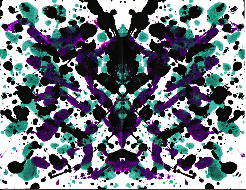 Symmetrical inkblot pattern