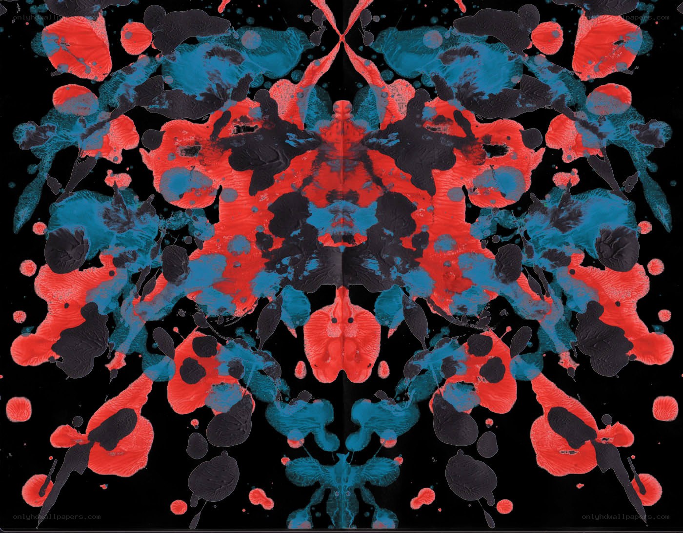 Symmetrical inkblot pattern