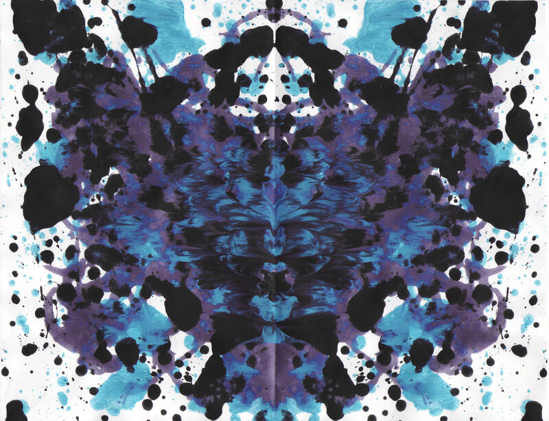 Symmetrical inkblot pattern